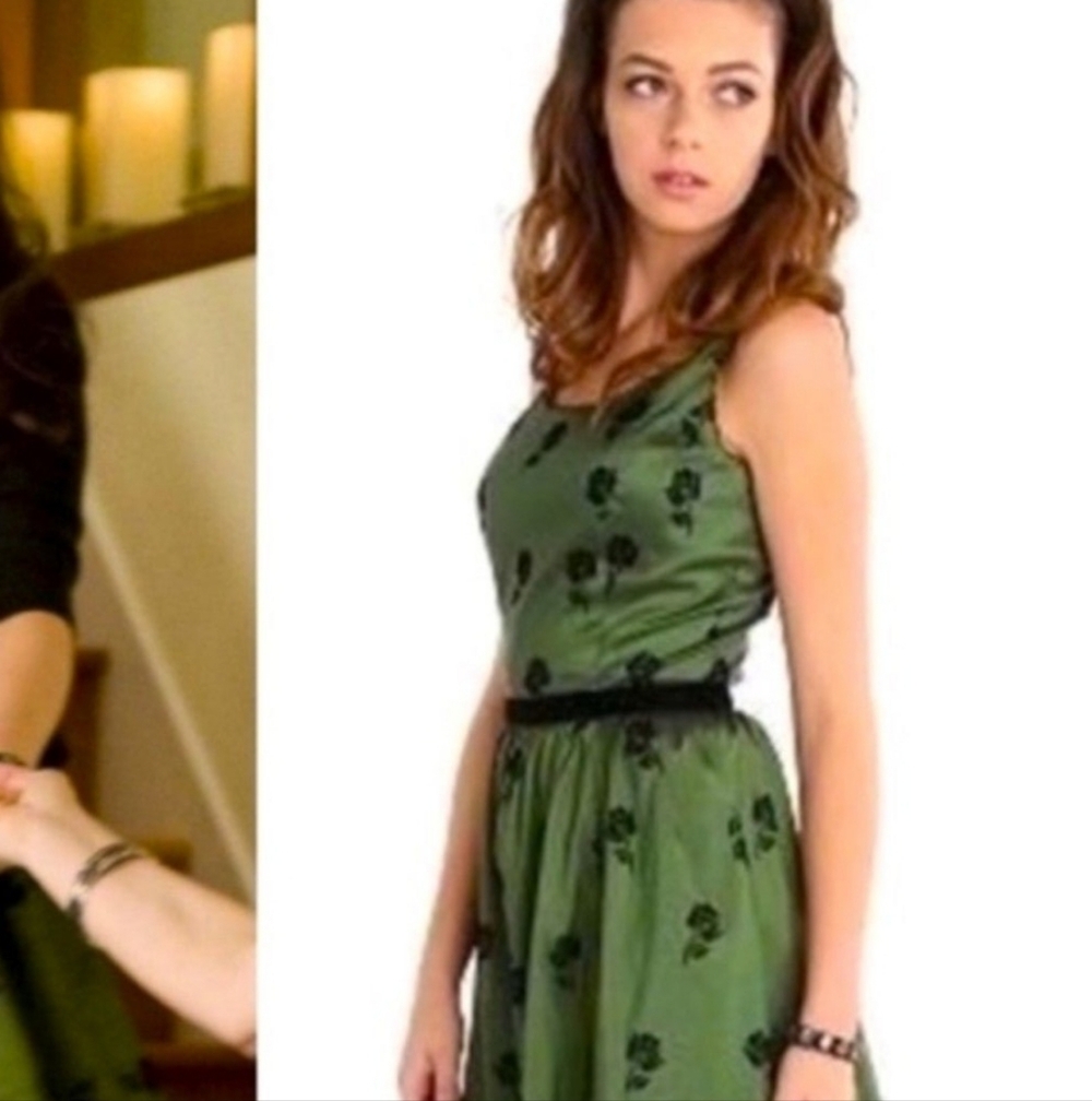 Bella Twilight New Moon Birthday Dress Large, Neca Hot Topic Green Floral  Dress - Picture 5 of 5